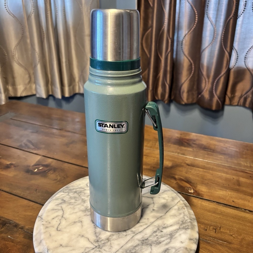 VTG Stanley 1.1‎ Qt Thermos Vacuum Bottle Screw On Cap/Cup Michigan Farm Bureau